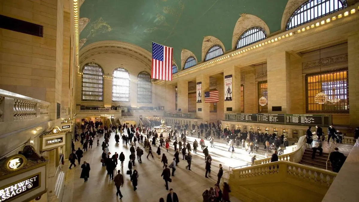 Grand Central Terminal wide angle view of main hall - famous Gossip Girl landmark New York City